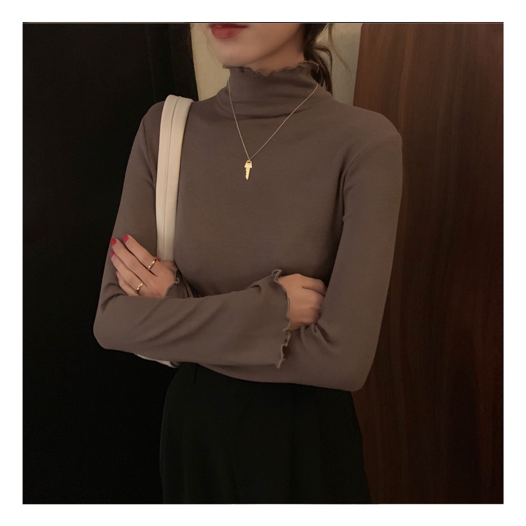 Áo giữ nhiệt nữ cổ lọ áo thun tay dài phong cách UlzzangStyle mã 947