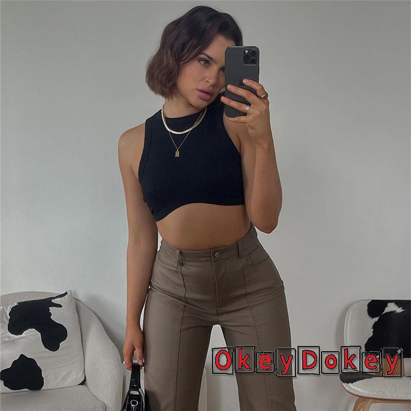 Áo Croptop Dệt Kim Sát Nách Thời Trang Mùa Hè Cho Nữ OKDK-y2k