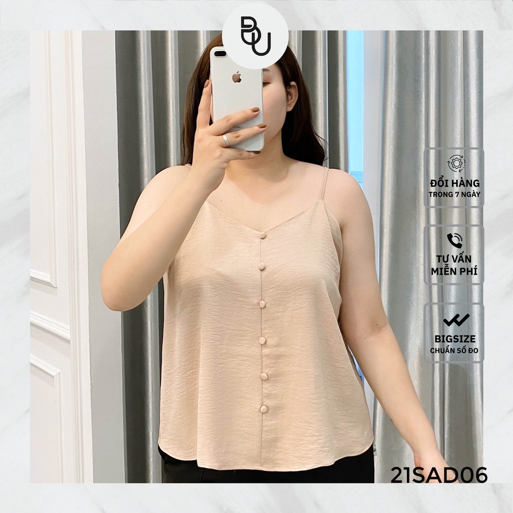 Áo hai dây cúc bọc BIGSIZE (55kg đến 95kg) - 21SAD06 - [BUstu Bigsize]