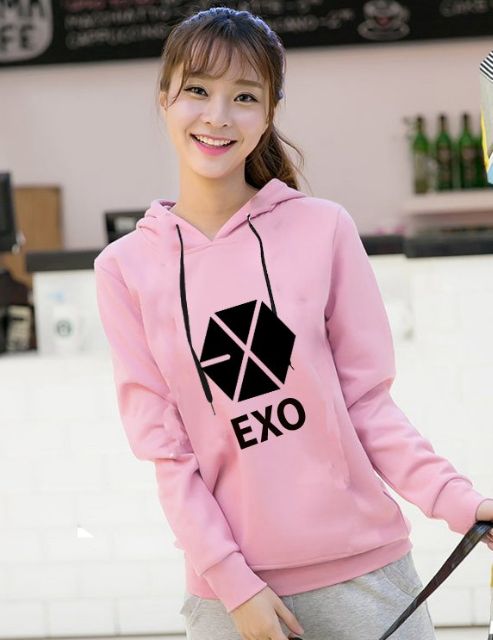 [CÓ ẢNH THẬT]Áo hoodie EXO nam nữ đều mặc được
