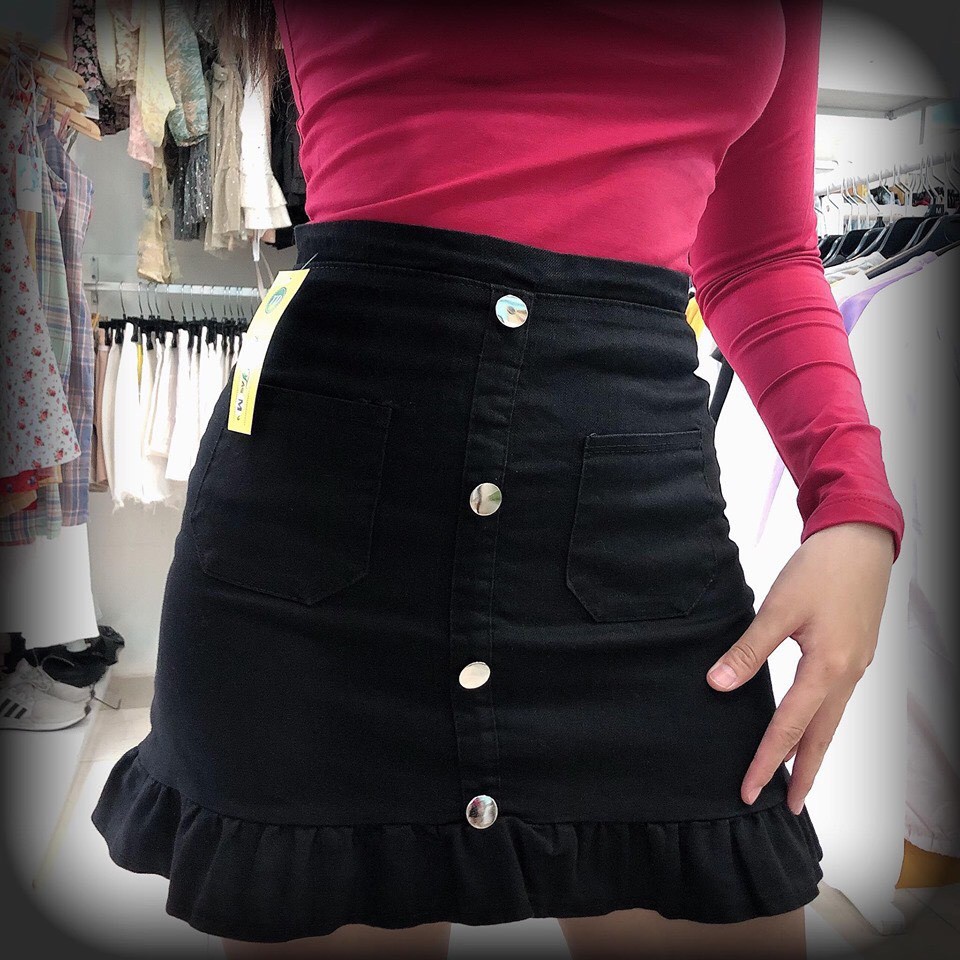 chân váy hàng nút đuôi cá xinh xắn chất kaki mềm mịn đủ màu