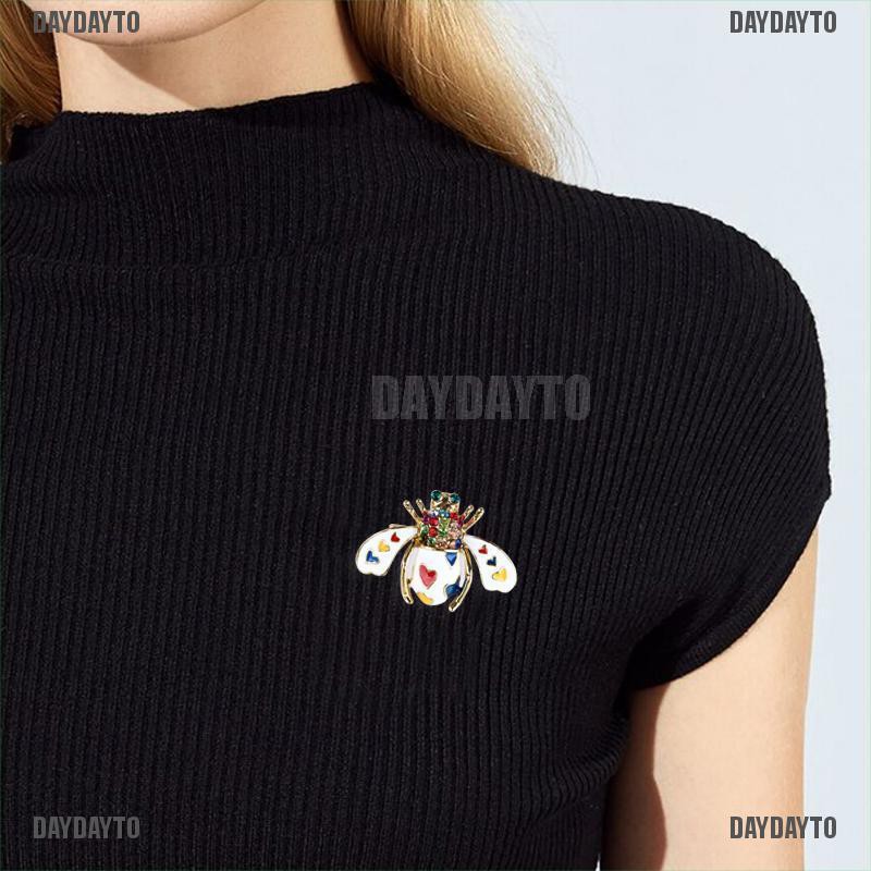 Ghim Cài Áo Hình Chú Ong Trái Tim Pha Lê Thời Trang