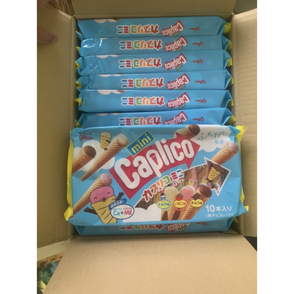 Bánh ốc quế nhân kem Glico Caplico - Nhật bản cho bé từ 1 tuổi