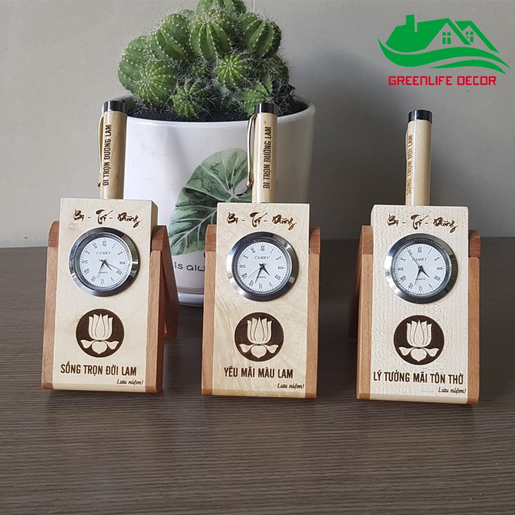 KHẮC TÊN THEO YÊU CẦU -Hộp Bút Ký Gỗ Maple Cao Cấp - Quà Tặng Ý Nghĩa
