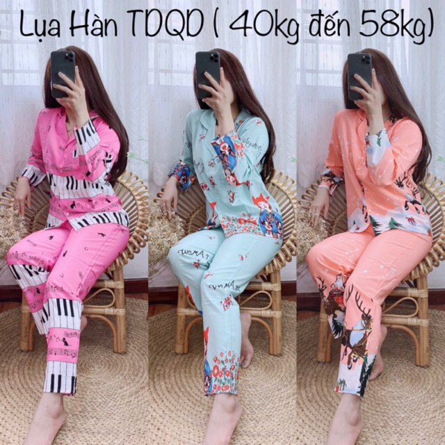 ( Freesize Satin ) Đồ Bộ Pijama Lụa Chân - Tay Dài Quần Dài ( Part 1 )
