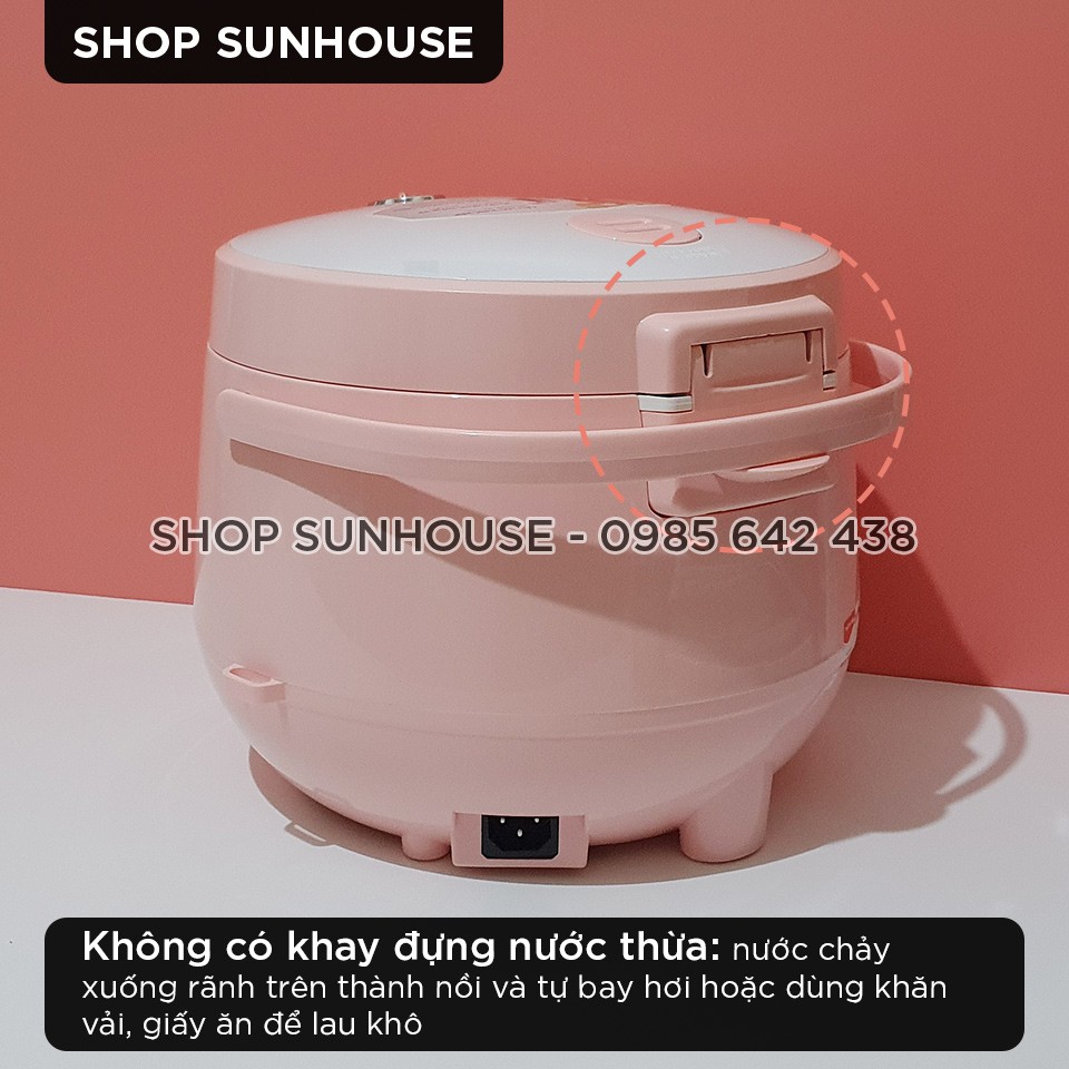 Nồi cơm điện 1.8L SUNHOUSE HappyTime HTD8521P thân nhựa