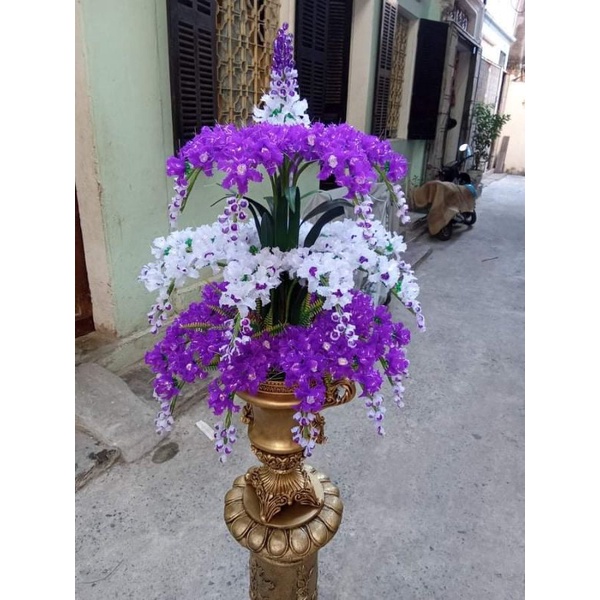 nguyên liệu làm hoa pha lê đá theo mẫu(k kèm chậu)