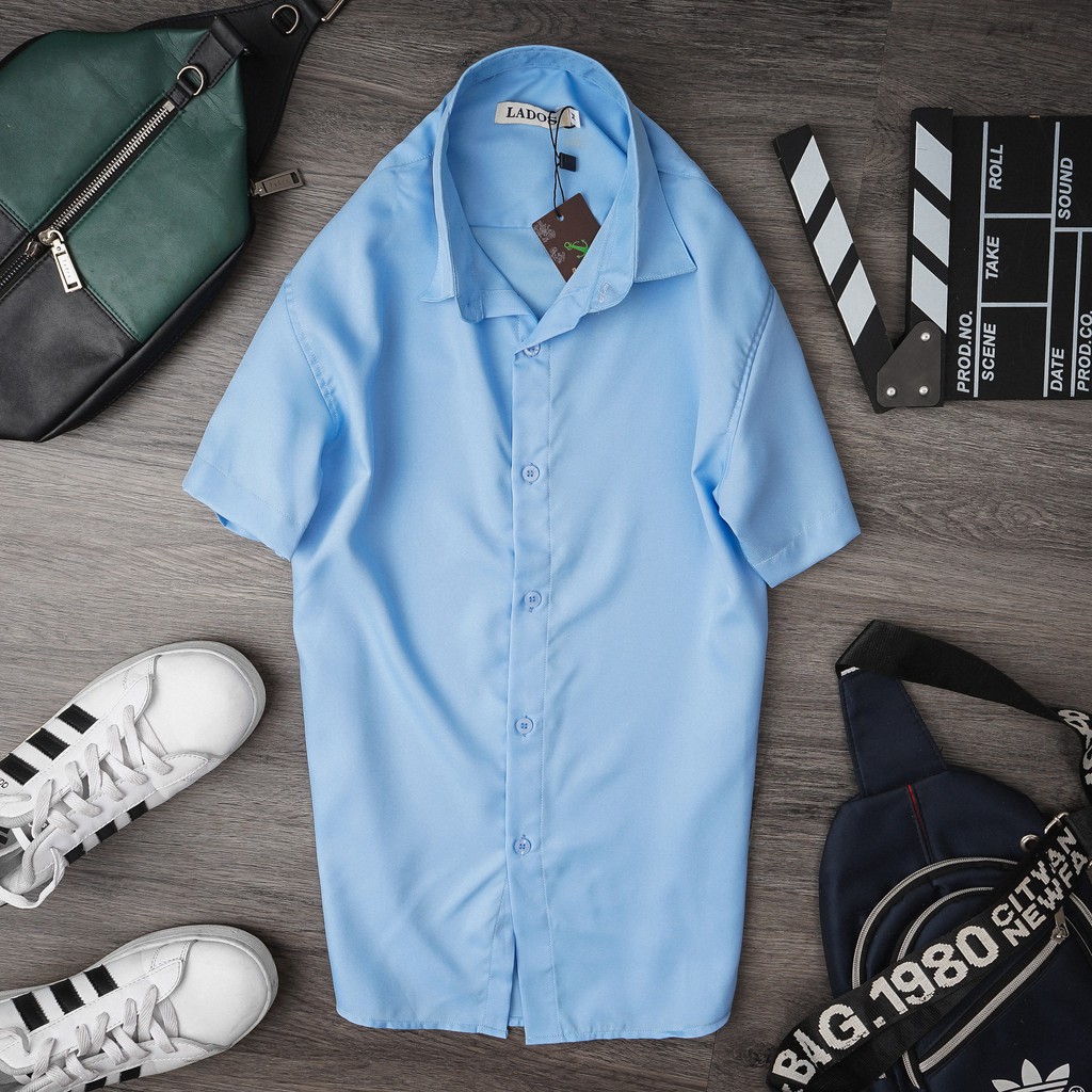 Áo sơ mi nam trơn tay ngắn đủ màu 4Lucky - Y707 chất lụa ít nhăn | BigBuy360 - bigbuy360.vn