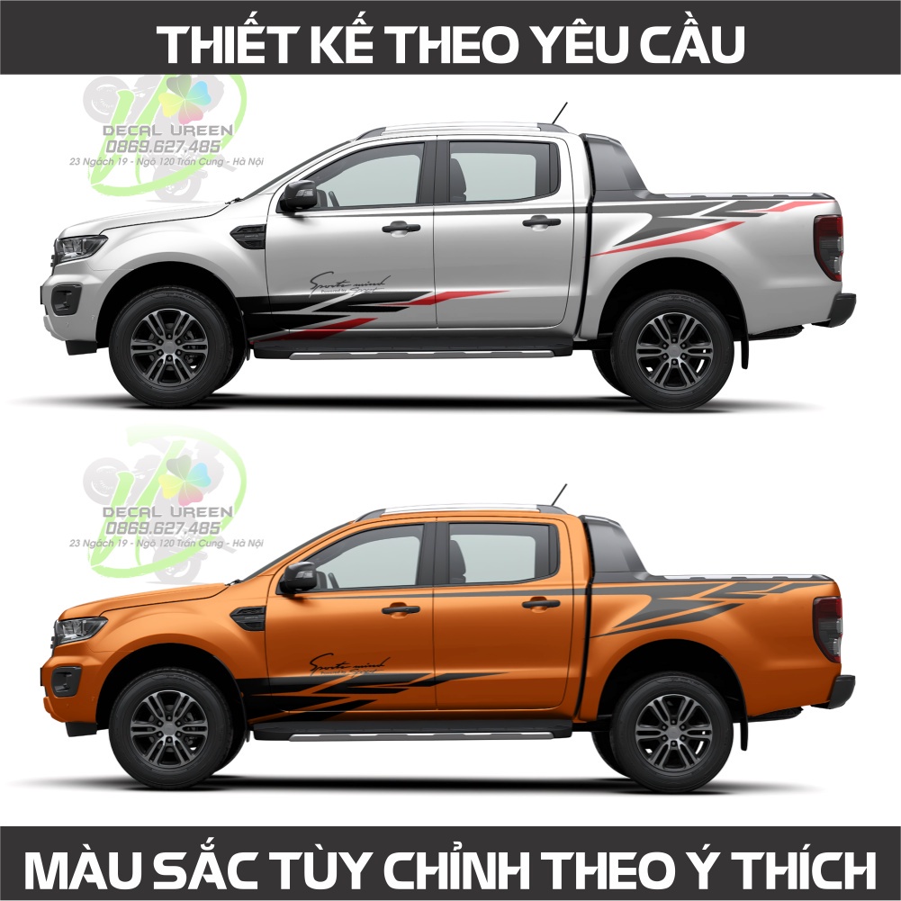 Tem dán xe bản tải ford ranger mới nhất