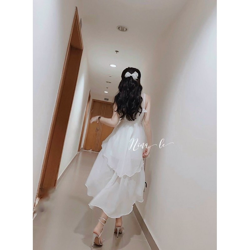 Đầm xoè trắng đuôi tôm 3 tầng (Có ảnh thật) | BigBuy360 - bigbuy360.vn