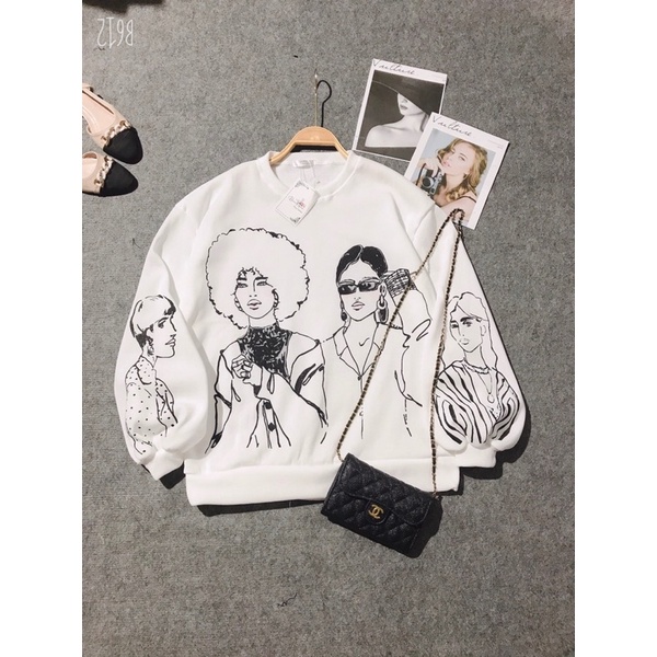 Áo nỉ cô gái form rộng tay bồng | BigBuy360 - bigbuy360.vn