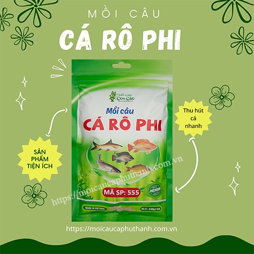 Mồi câu mã 555, mồi câu cá rô phi Con Cáo chính hãng Phú Thành 150g