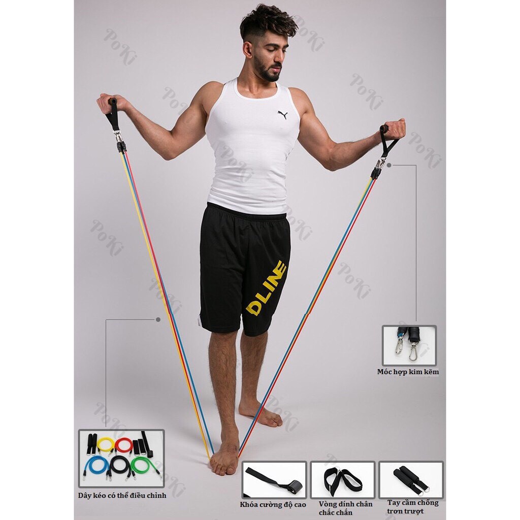 Dây Ngũ Sắc Tập Gym Đa Năng Full Body - Dây Kháng Lực Tập Gym, Dụng Cụ Tập Gym Tại Nhà GKK