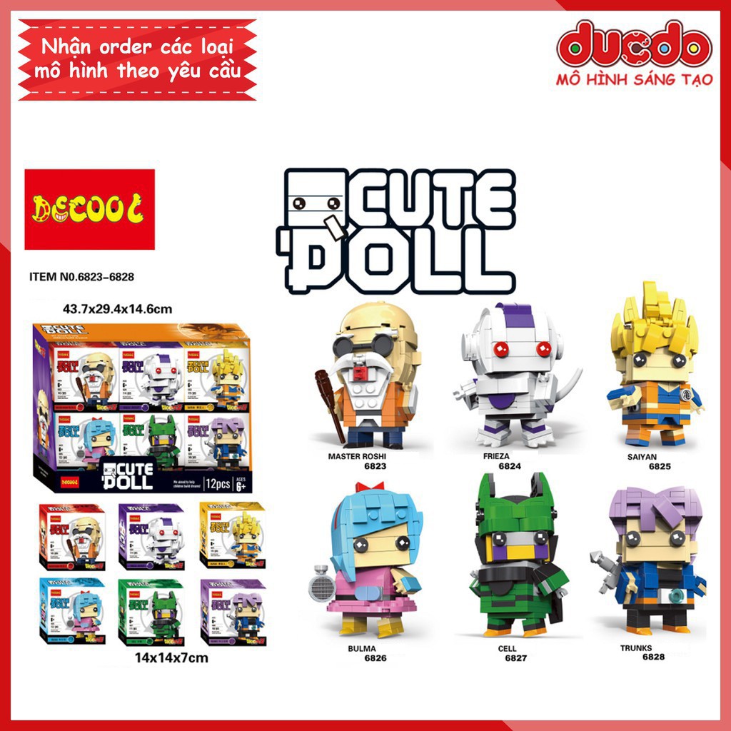 DECOOL 6823-6828 Brick Headz Dragon Ball độc quyền - Đồ chơi Lắp ghép Xếp hình Mô hình Mini Minifigures BrickHeadz