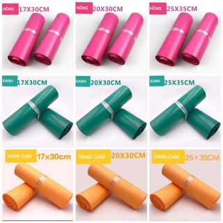 100 Túi Gói Hàng Niêm Phong HỒNG,XANH,CAM NHÁM - Bao bì đóng gói hàng hóa tiện lợi, đúng tiêu chuẩn, keo dán miệng