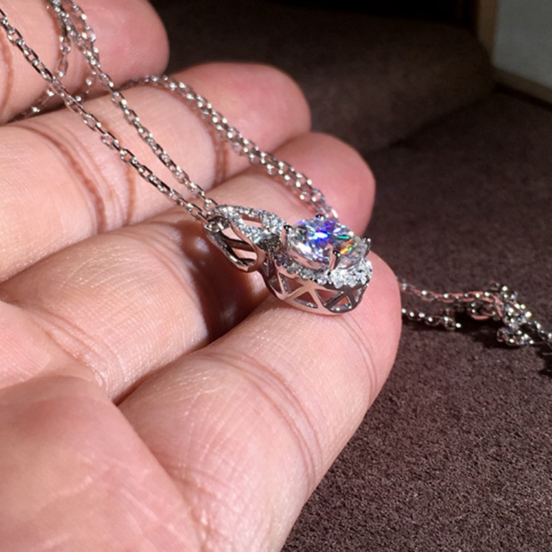 Dây Chuyền Bạc 925 Mặt Đính Đá Zircon Đơn Giản