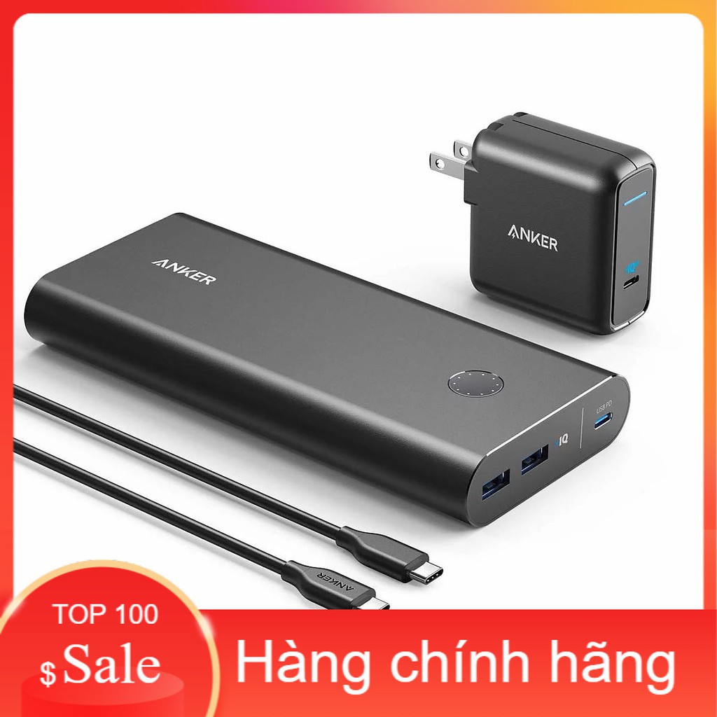 [New] Pin Sạc Dự Phòng Anker PowerCore+ 26800mAh Hỗ Trợ Power Delivery PD 45W A1376 Kèm Adapter Sạc - Bảo hành 15 tháng