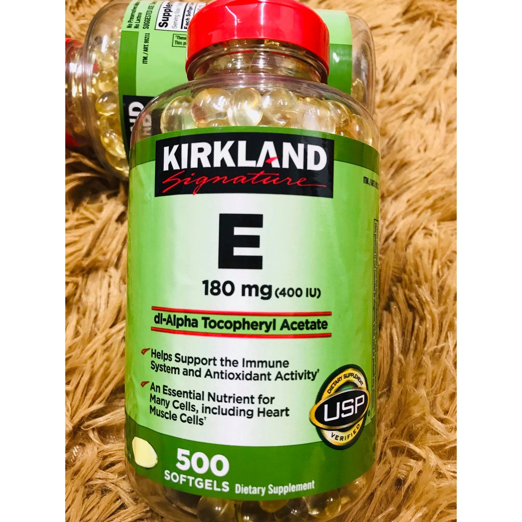 Viên uống Vitamin E 400 IU Kirkland Signature - 500 viên của Mỹ