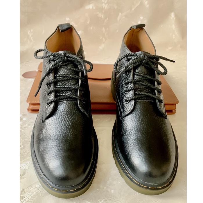 Giày Doctor Nam Cao Cổ Da Bò Thật – GN15 – Đen