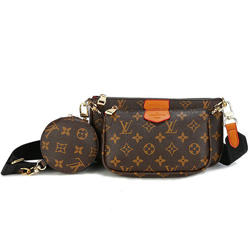 TOMJ Fashion Brand Designer Bag 3-IN-1 Messenger Handbag Leather Floar Crossbod
