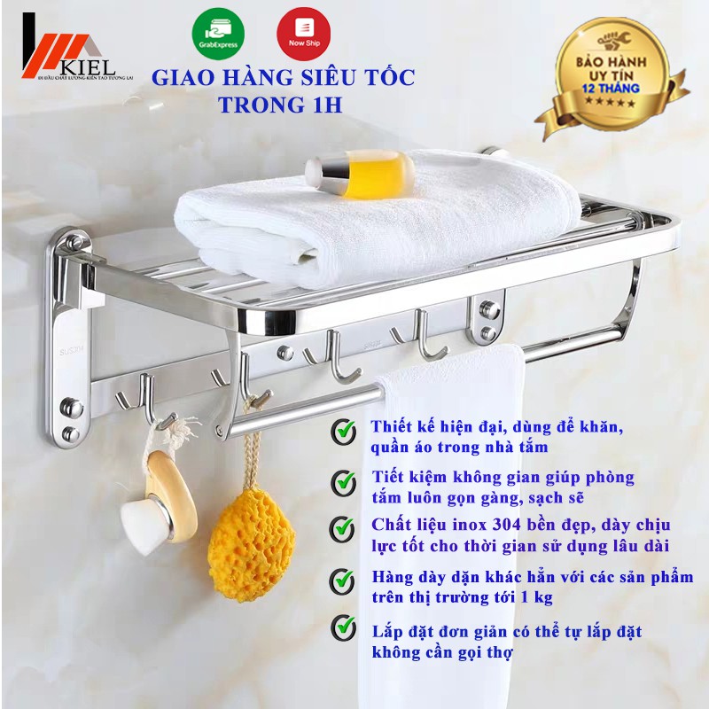 [ HÀNG CAO CẤP ] Giá treo khăn nhà tắm Inox 304 (LOẠI 1-CHÂN ĐẾ CỰC CHẮC CHẮN)