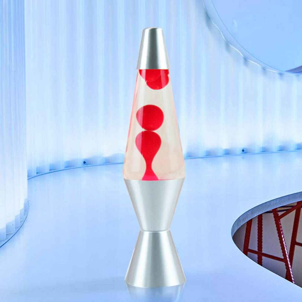 Đèn ngủ dung nham đế màu bạc bền bỉ sáng tạo trang trí nhà cửa