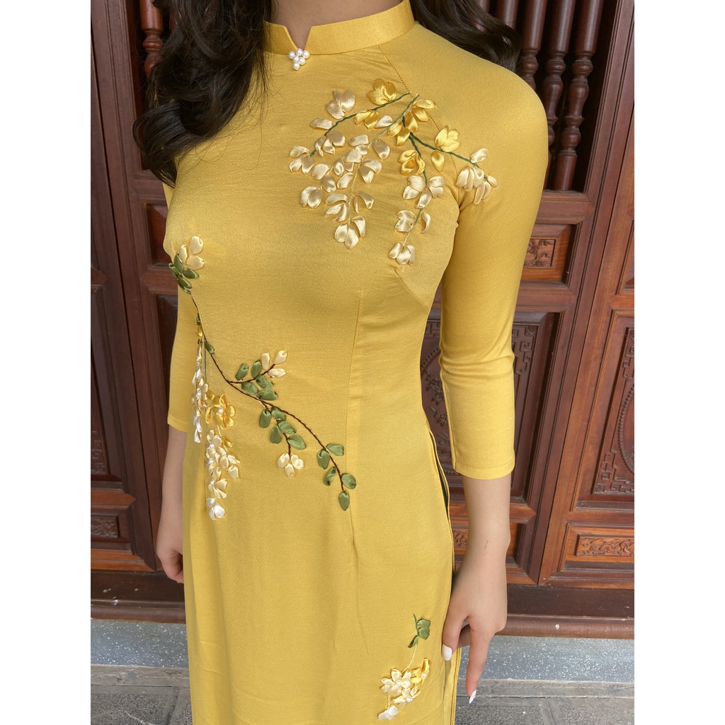 ✈🌸FREESHIP🌸✈ÁO DÀI THÊU THỦ CÔNG / ÁO DÀI TÂY THI _ MÃ B1