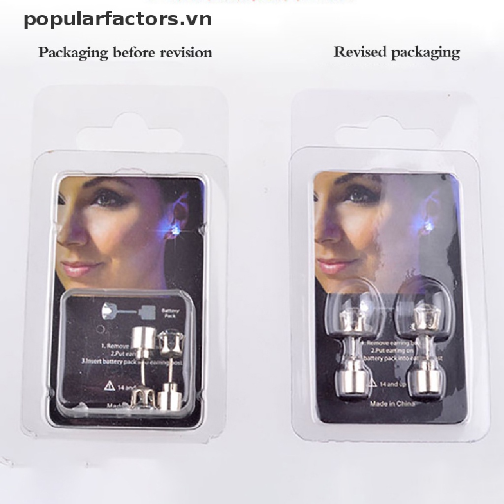 Bông tai đinh tán có đèn led nhấp nháy độc đáo