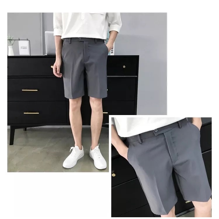 Quần short tây âu nam vải chéo mỏng nhẹ , quần đùi nam ngắn tây âu kiểu dáng trẻ trung phong cách