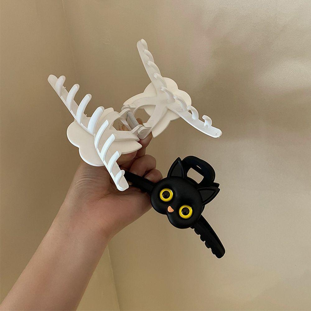 Kẹp tóc hỗ trợ rửa mặt Càng Cua Bằng Acrylic Hình Mèo Phong Cách Hàn Quốc