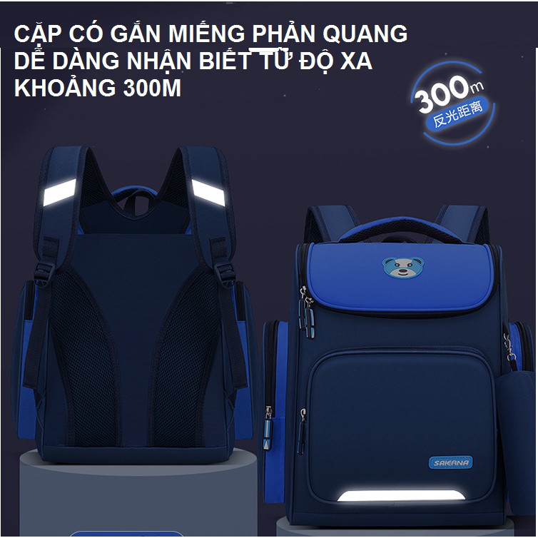 Cặp Balo Học Sinh Cho Bé Gái Bé Trai Có Phản Quang,Chống Thấm SAIERNA