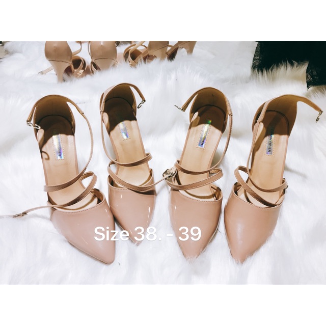 [minshop] giày hồng quai chéo