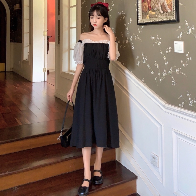 Đầm Perty midi dáng ôm màu tím thời trang mùa hè phong cách Hàn Quốc thanh lịch