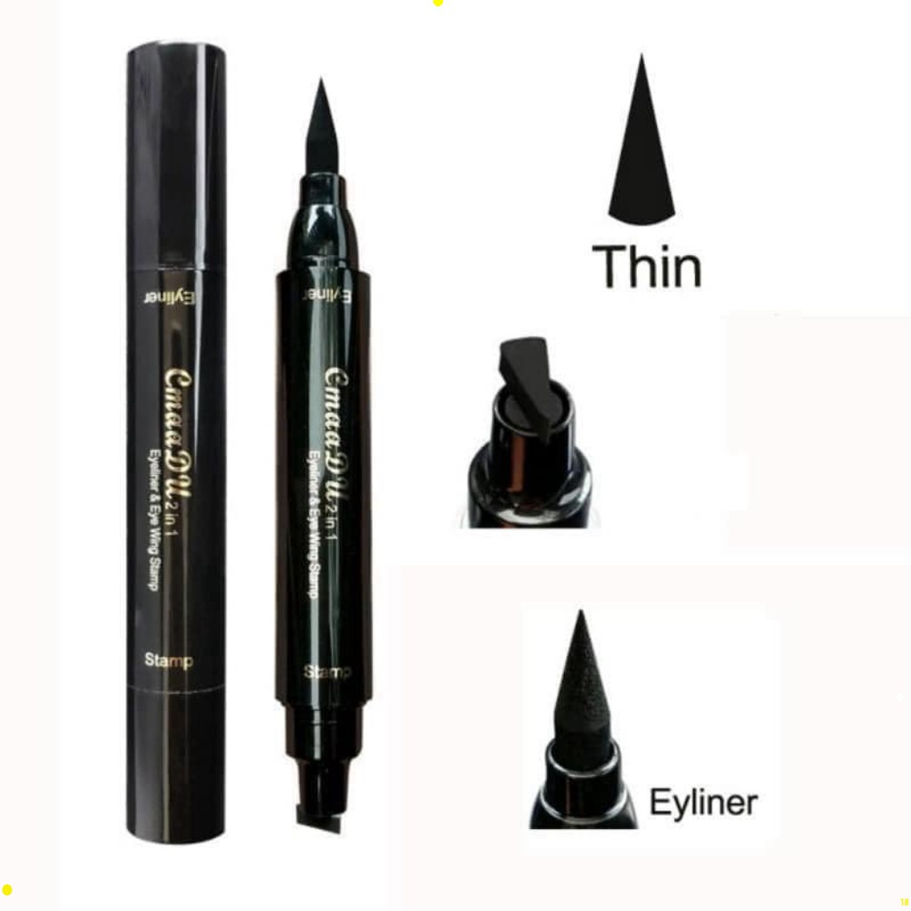 Bút Kẻ Mắt nước 2 Đầu nội địa trung Cmaadu QIC định hình , bút kẻ chống nhòe không thấm nước MEU | BigBuy360 - bigbuy360.vn