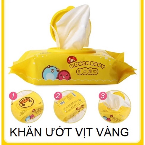 Khăn Giấy Ướt Vịt Vàng, Giấy Ướt Cao Cấp, Tiện Dụng Kháng Khuẩn Loại 80 Tờ/Gói- Gia Dụng Nhật TC