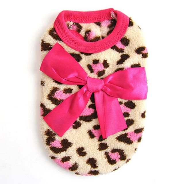 [0.5KG - 3KG] Áo xinh xắn cho thú cưng họa tiết da báo có nơ