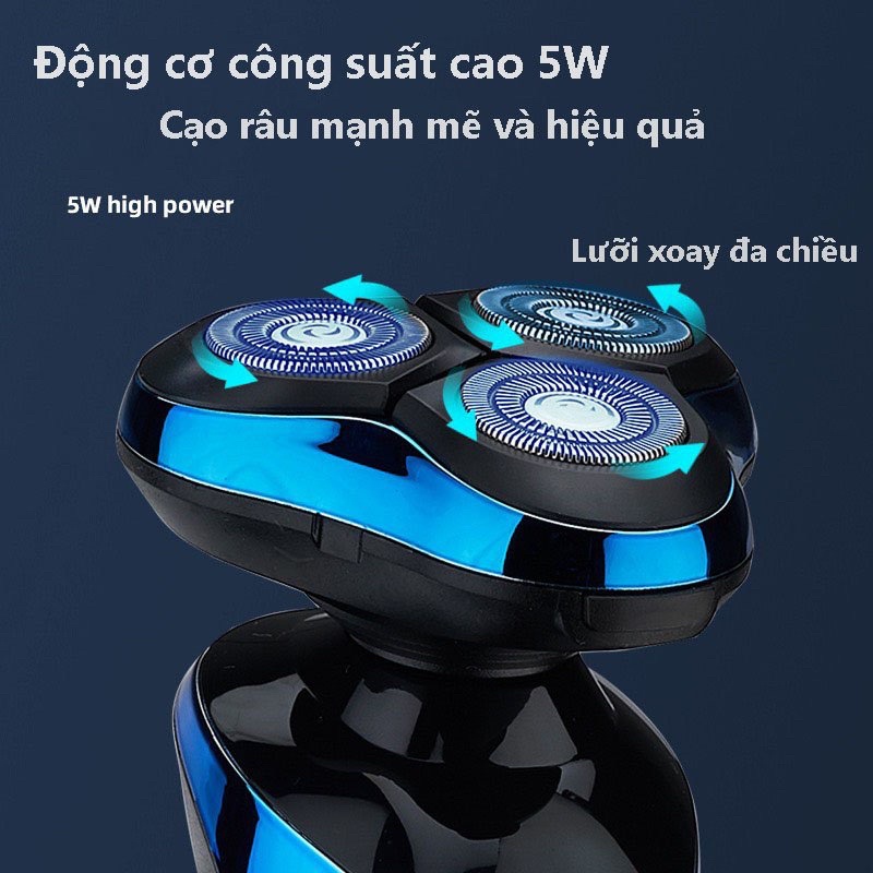 Máy Cạo Râu Khô Cao Cấp Shaver 4D, Máy Cạo Râu Đa Năng Cầm Tay 3 Lưỡi Kép,Dao Cạo Êm,Chống Nước IPX7