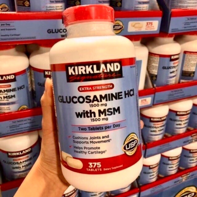Viên Uống Bổ Khớp Glucosamine HCl 1500mg with MSM 1500mg 375 viên của Mỹ DATE 6/2024