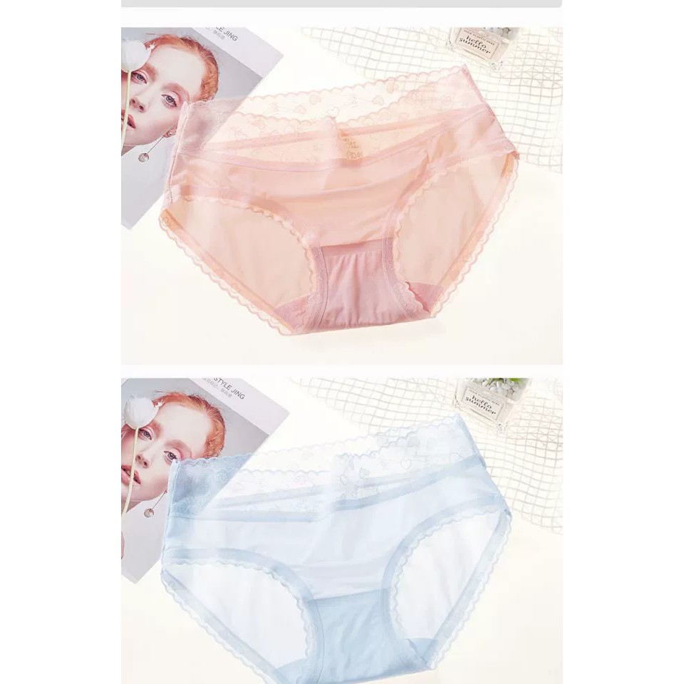 Quần Lót Lụa Sữa Tàng Hình Cạp Ren Họa Tiết Tim FLQ44 | BigBuy360 - bigbuy360.vn