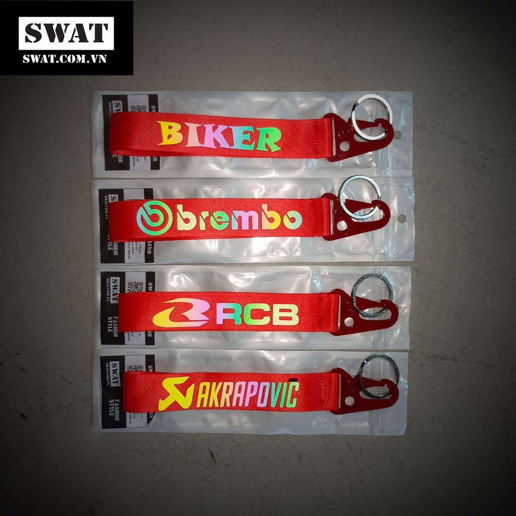 Móc khóa 7 màu SWAT cao cấp ( đầu sắt - dây satin in daacan 7 màu)