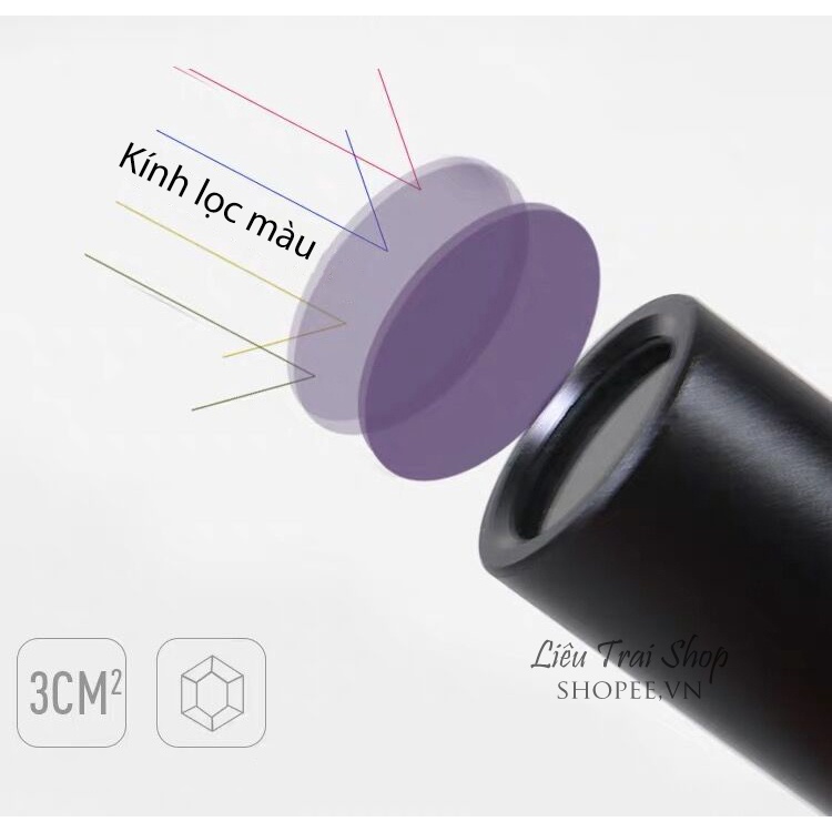 Đèn pin soi tiền giấy tờ soi date tem đèn led uv sấy keo uv 365nm