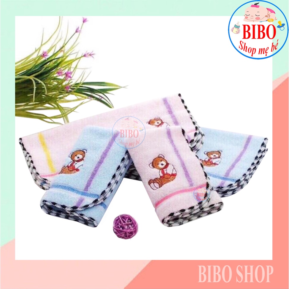 Khăn mặt cho bé siêu mềm mịn dễ thương 100% cotton kt 25x25 cm