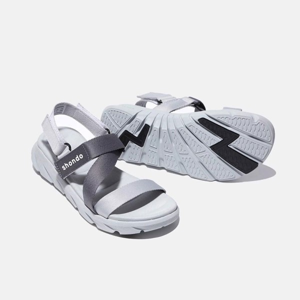 Giày Sandal Shondo Quai Chéo đế xám Ombre xám đậm F6S2120