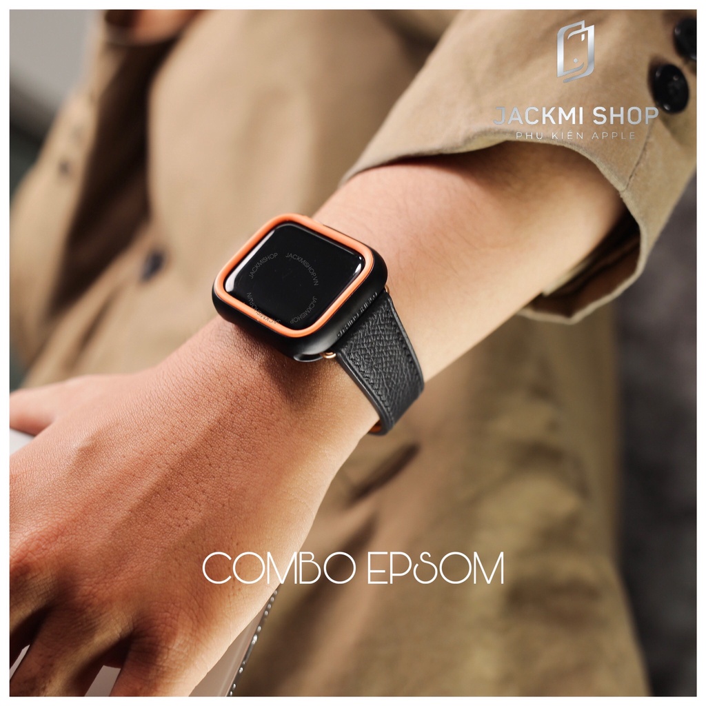 [COMBO 2 MÓN] DÂY DA BÊ EPSOM KHÓA BƯỚM CHO APPLE WATCH + ỐP VIỀN RHINOSHIELD CHO APPLE WATCH (DÂY DA BẢO HÀNH 1 NĂM)