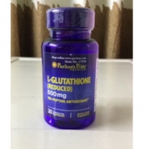 Viên trắng da, tăng cường hệ miễn dịch Puritan's Pride Premium L-Glutathione 500mg mẫu mới của Mỹ ( Lọ 30 viên)