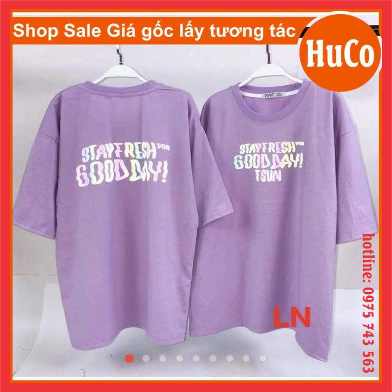 áo phông, thun tay lỡ nam nữ🦋áo phản quang good day🦋thời trang cặp, nhóm🦋form thụng unisex ulzzang chất cotton giá rẻ