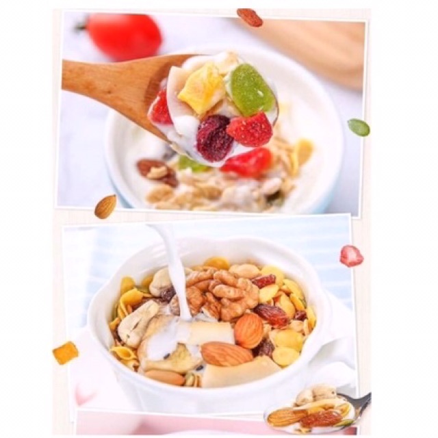 [ĂN KIÊNG] NGŨ CỐC MIX TRÁI CÂY SỮA CHUA FRUIT BAKED OATMEAL ăn k.iêng giảm c.ân siêu hót túi 200gr