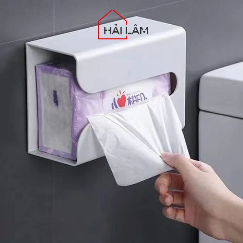 Hộp đựng khăn giấy dán tường, hộp đựng giấy vệ sinh đa năng bằng nhựa ABS siêu bền tiện lợi không cần khoan đục