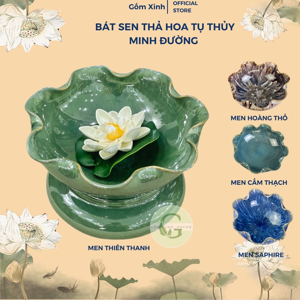 Bát Sen Thả Hoa Tắm Phật - Bát Minh Đường Tụ Thuỷ