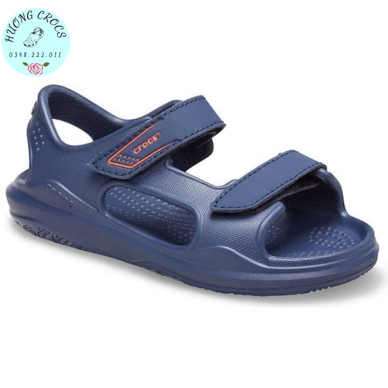 Sandal Swiftwater Cross trẻ em màu xanh navy, sandal nhựa đi mưa, chống trơn trượt cho bé